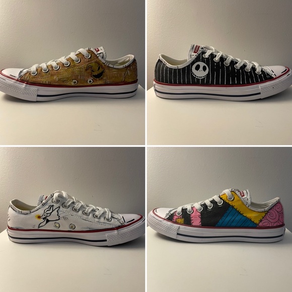 Custom Hand Painted Nightmare Before Christmas Converse All Star Sneakers - Picture 2 of 12